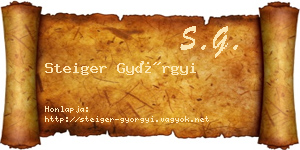 Steiger Györgyi névjegykártya